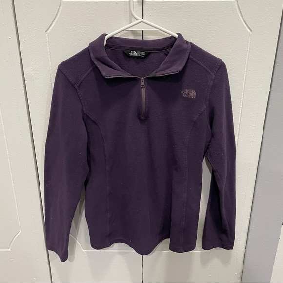 The North Face Purple Fleece 1/4 Zippered Jacket - Picture 1 of 12